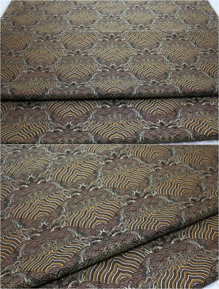 Ocean Waves Silk Rayon Brocade Fabric: Dressmaking Material (29.5"/75cm)