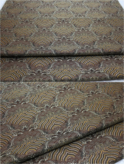Ocean Waves Silk Rayon Brocade Fabric: Dressmaking Material (29.5"/75cm)