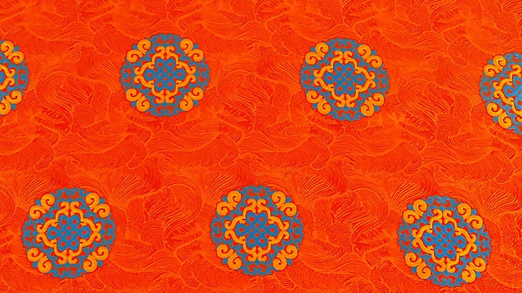 Auspicious Chinese Lucky Knot Brocade Fabric: Silk Satin Robe & Hanfu Material