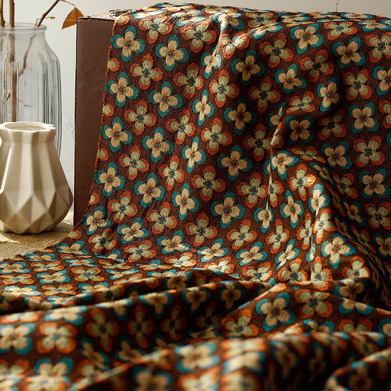 Floral Jacquard Upholstery Fabric: Victorian Edwardian Style, 59" Wide