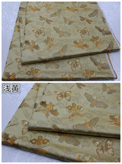 Kite Brocade Fabric: Silk Rayon Blend, Wedding Dress Material (29.5"W)