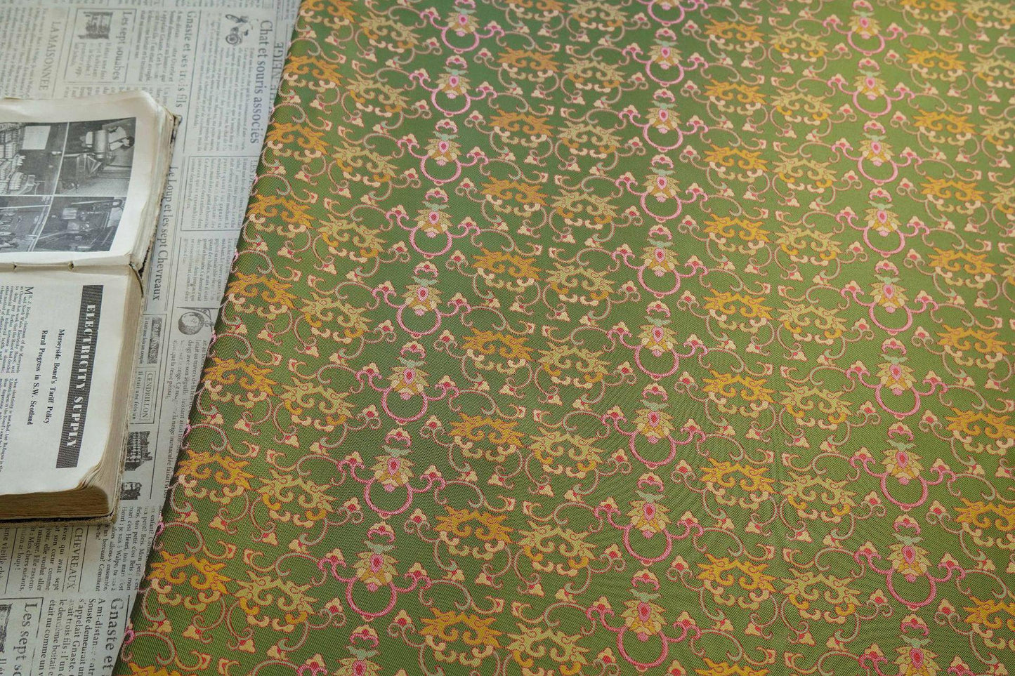 Oriental Brocade Jacquard Fabric, Classic Sichuan Weaving for Clothing & Crafts, 60"Wide