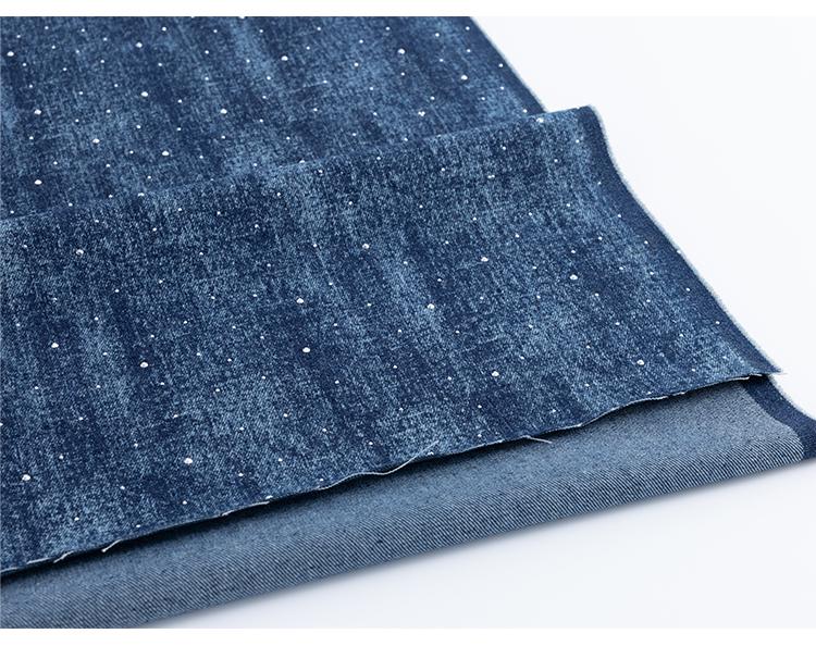 Rhinestone Denim Fabric: Jacquard Weave Cotton, Faded Effect (65"W Sewing, Quilting, Upholstery