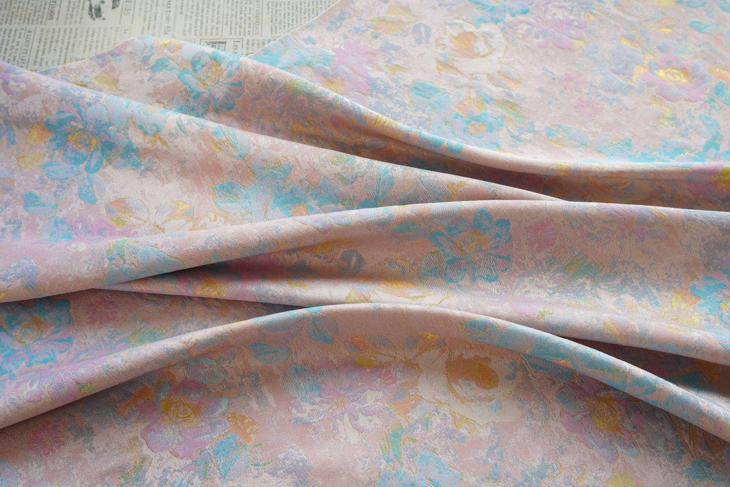 Tissu jacquard floral style peinture à l'huile ���� Décoration intérieure, rideaux, patchwork, ameublement, loisirs créatifs, projets DIY" Large