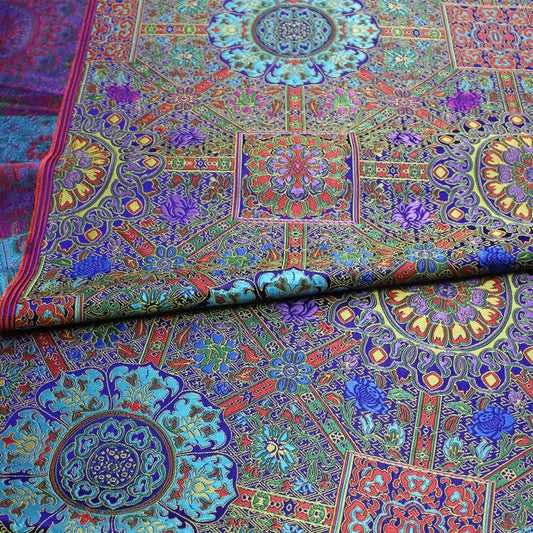 Floral Jacquard Brocade Fabric: Chinese Mongolian Style (29.5" Wide)