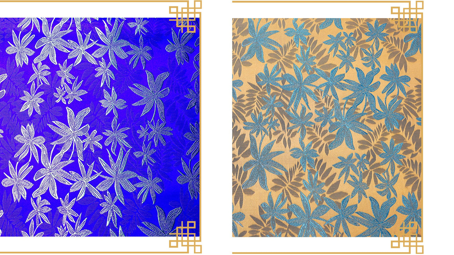 Brocart de soie, motif étoile de mer, largeur 114 cm (45 po) - Vendu au mètre