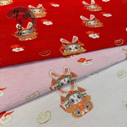 Lord Rabbit Jacquard Fabric: 59"W Chinese Chenille Tapestry