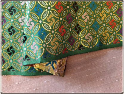 Windmill Flower Brocade Fabric: Chinese Silk Blend, 29.5" Wide