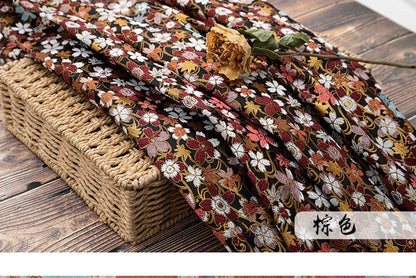 Japanese Cherry Blossom Brocade Fabric: Silk Rayon Jacquard (29.5"W)