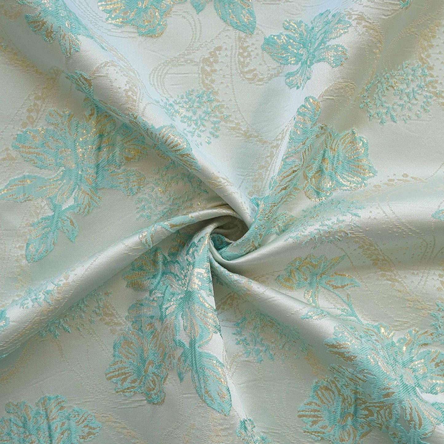 Metallic Brocade Fabric: 58"W Damask Jacquard with Gold Thread