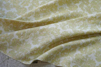 Embossed Yellow Floral Fabric ��� Abstract Woven Polyest" Wide