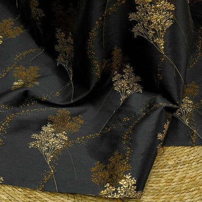 Tissu jacquard à fil doré : motif épis de blé rétro, 150 cm de large