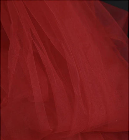 Tissu en maille transparente rouge ��" Gaze de polyester large