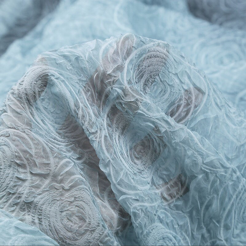 Light Crinkled Chiffon Fabric: 50"W Sheer Wedding & Costume Fabric
