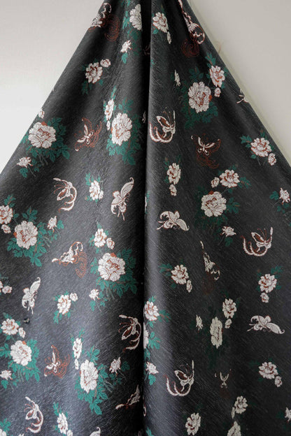 Floral Jacquard Chenille Fabric: 59"W Upholstery Sewing Material