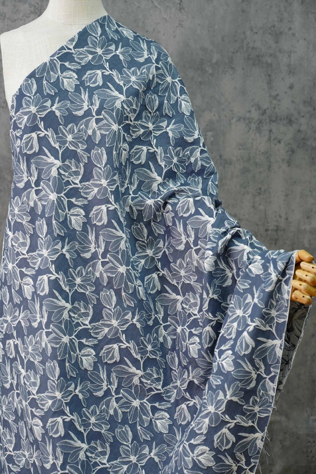 Jacquard Denim Fabric: 3D Jean Cotton, Thick Jacket Material, 53" Wide