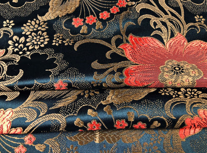 Lily Brocade Fabric: Chinese Woven Damask, Costume & Decor - 29.5"W