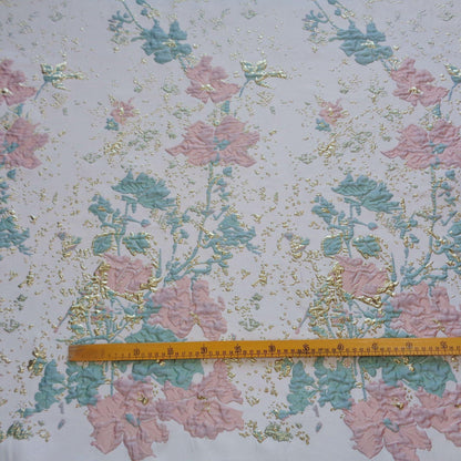 Gold Thread Jacquard Fabric: Palace Style 3D Texture, 56" Wide