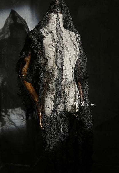 3D Texture Organza Fabric: Irregular Crystal Folds, 55"W French Style