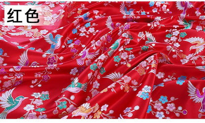 Bird Pattern Rayon Brocade Fabric: 57"W Cheongsam Costume Material