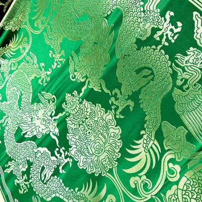 Dragon Jacquard Satin Fabric: 29" Rayon Brocade by the Meter