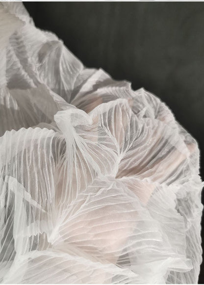 Crinkled Smoky Textured Fabric: 57"W Polyester Wedding Gown Material