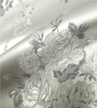 Metallic Damask Satin Fabric: 3D Texture Jacquard, 59" Wide
