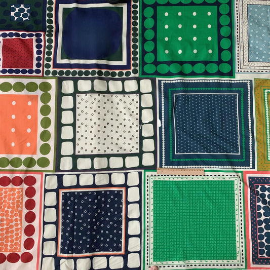 Tissu en coton géométrique des années 1960 : imprimé moderne du milieu du siècle, 147 cm de large