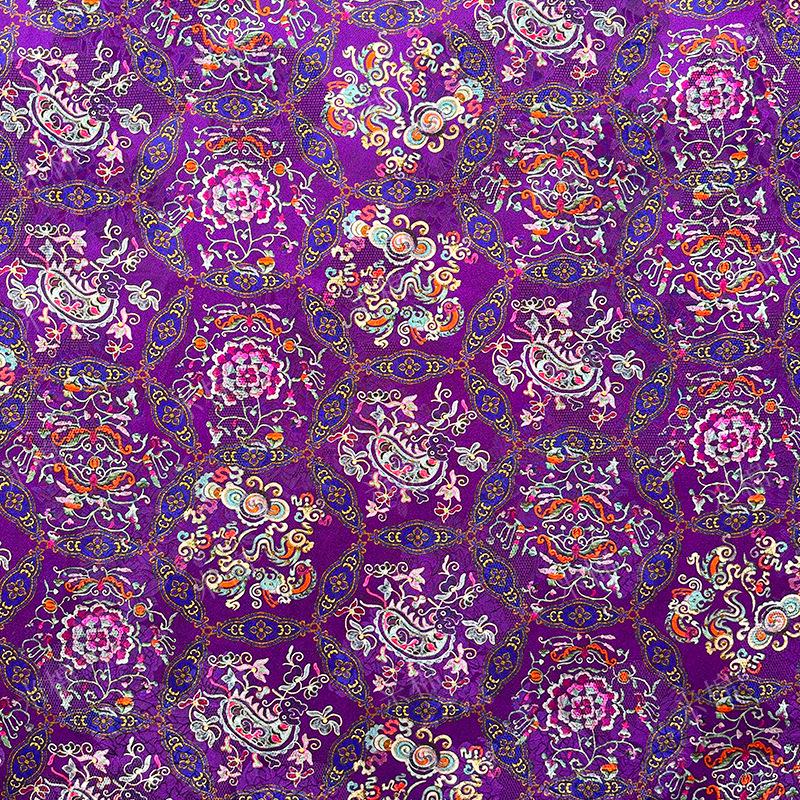 Purple Blossoms ��� New Chinese Style Jacquard Xiangyun Silk Blend