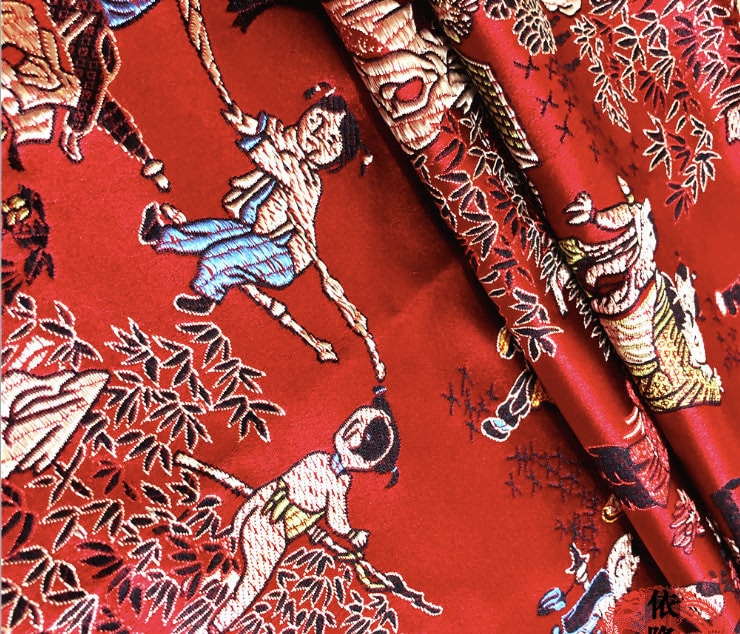 Tissu brocart jacquard à motifs floraux : matériau de couture traditionnel chinois