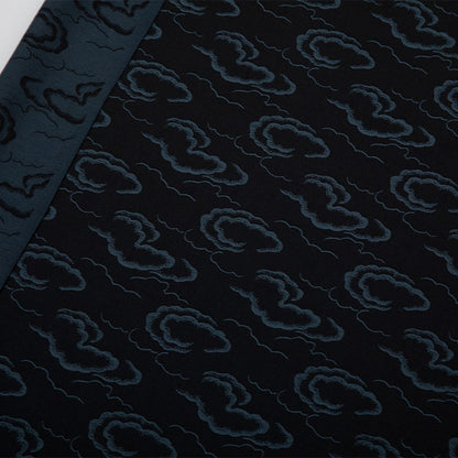 Nishijin Ori Brocade Satin Fabric: Cloud Flowers, Japanese Decor (59" Wide)