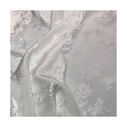 White Bamboo Jacquard Fabric: 59"W Cotton Rayon Blend