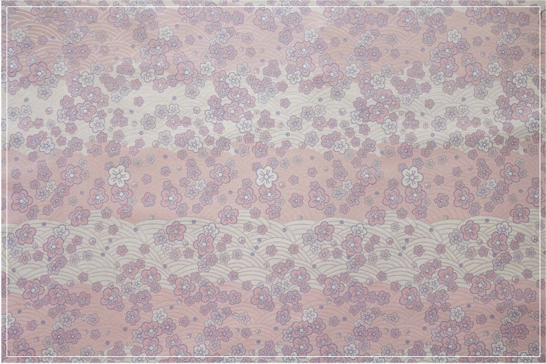 Japanese Brocade Fabric: Fish Scale Flower Jacquard Kimono Damask, 59" Wide
