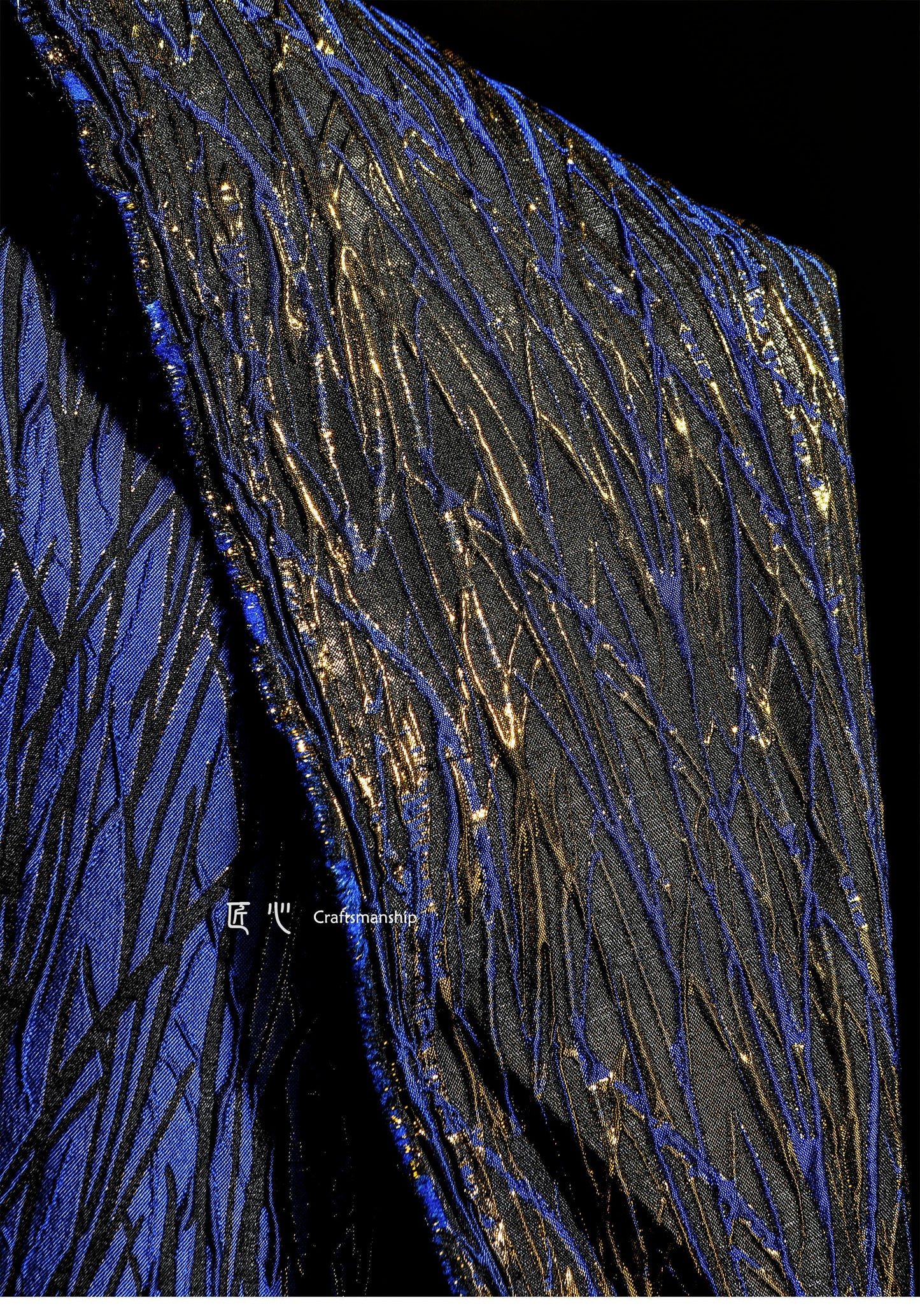 Turquoise Gold Thread Metallic Fabric: Designer Upholstery, Costume, Decor