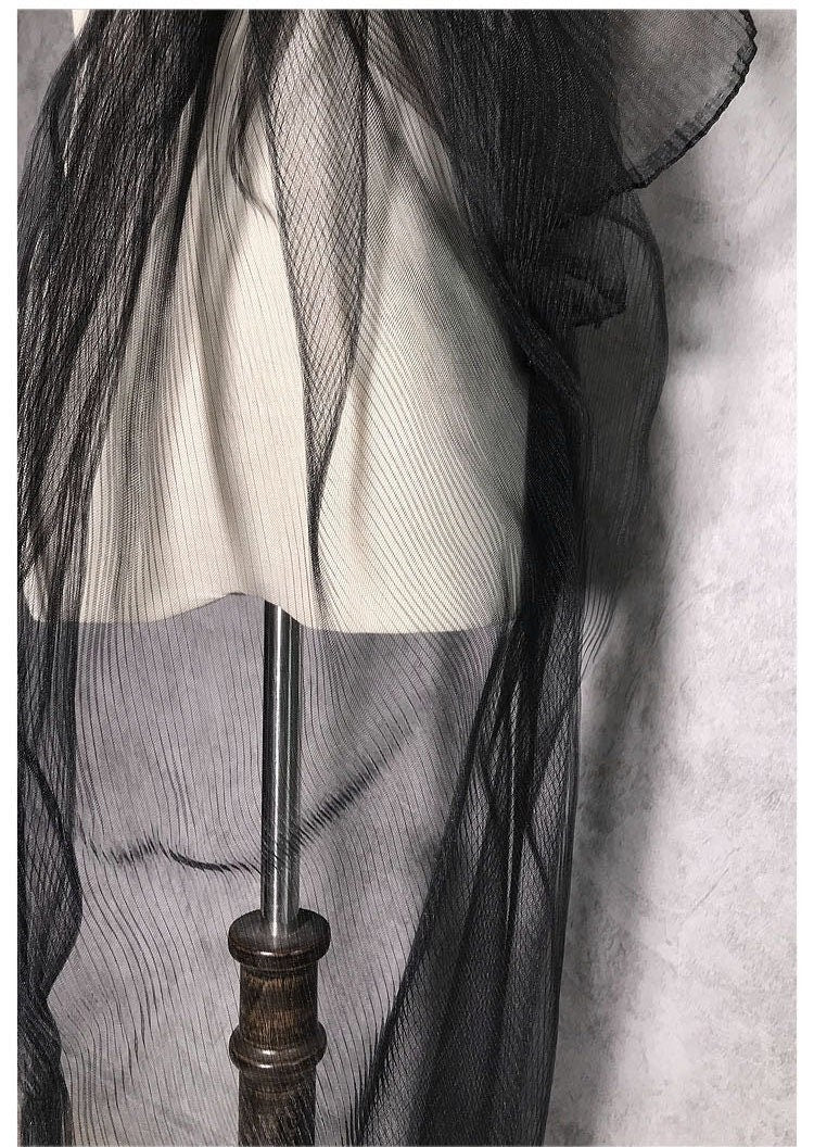 Pleated Mesh Fabric, Stiff Texture, Veil, Prom, Events, Crafts, 65" Wide