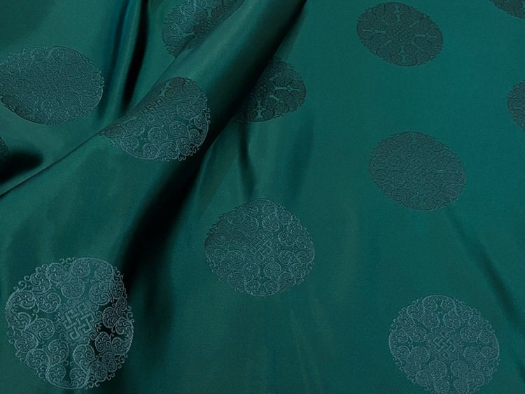 Mint Green Silk Brocade Fabric: Chinese Cheongsam Costume Material