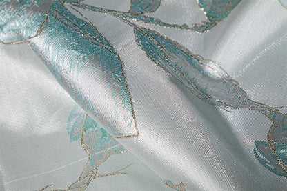 Floral Gold Thread Jacquard Fabric: 3D Designer Sewing Material