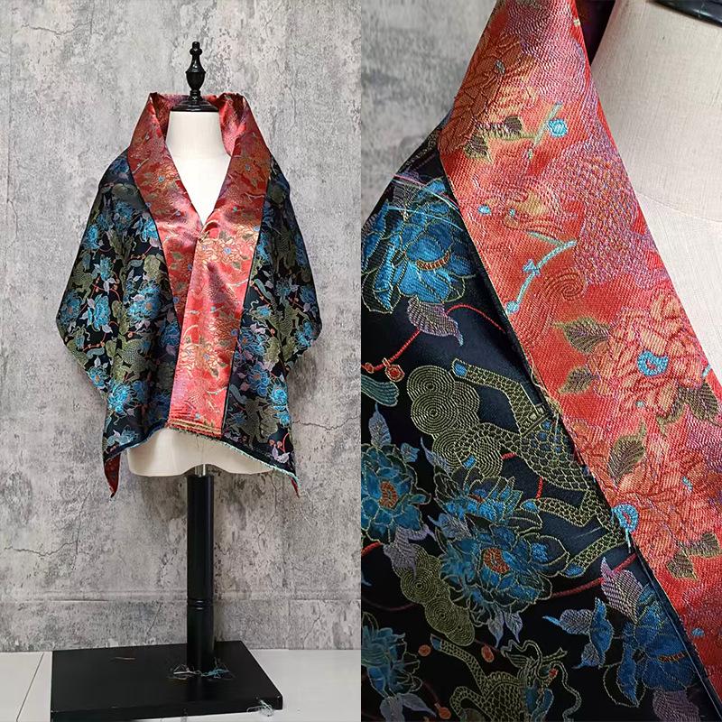 Kirin Peony Brocade Fabric ��� Color-Woven Jacqua"W