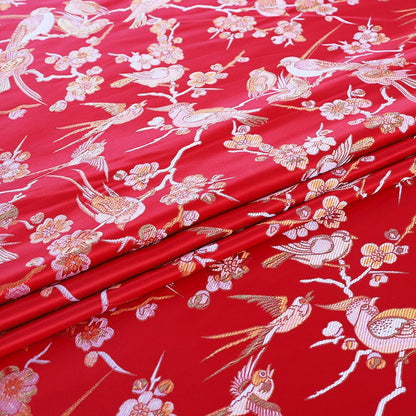 Bird Pattern Rayon Brocade Fabric: 57"W Cheongsam Costume Material
