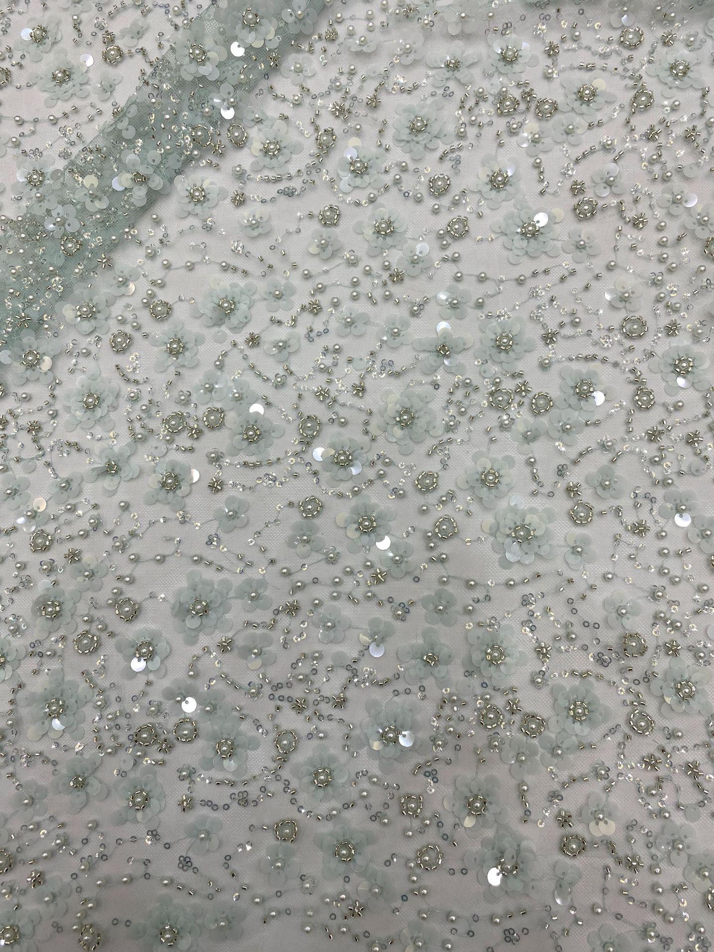 Robe de bal de mariée en dentelle à sequins brodée, 127 cm de large