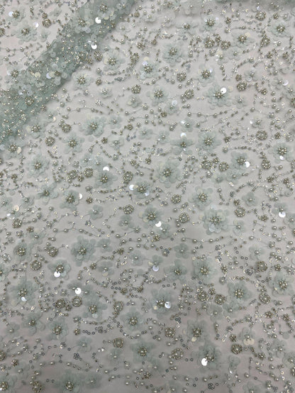 Robe de bal de mariée en dentelle à sequins brodée, 127 cm de large