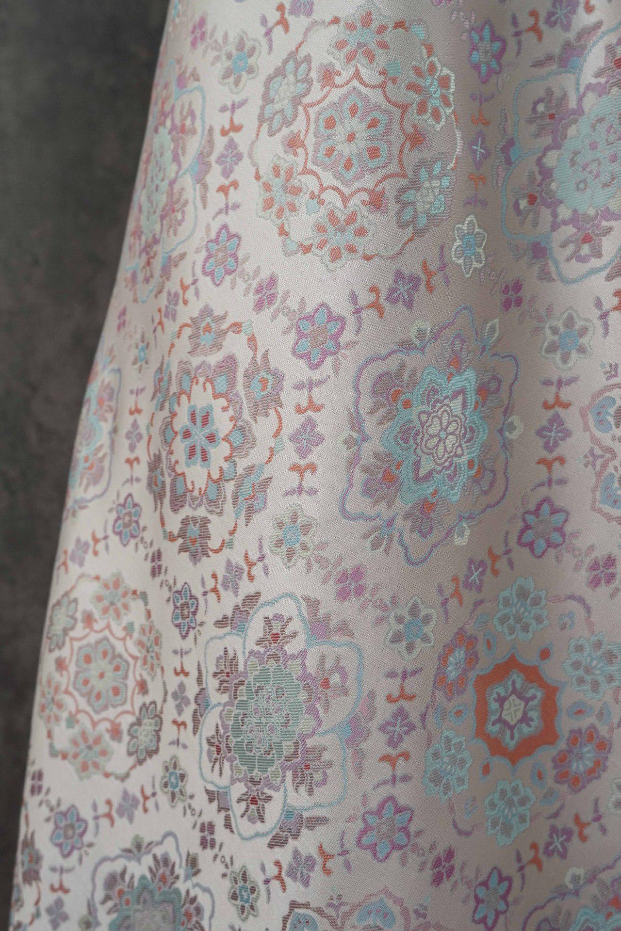 Azure Chinese Silk Brocade Fabric: Baoxiang Song Design, Sewing, Upholstery