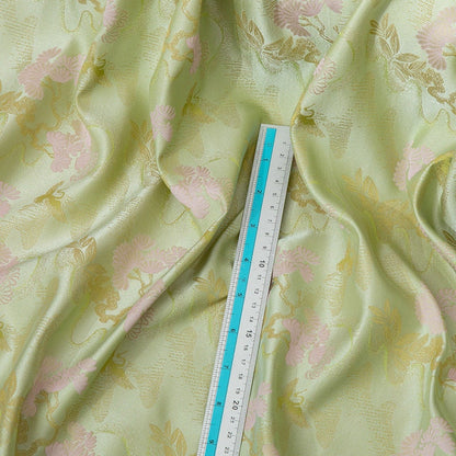 Crane Brocade Fabric: 59"W Rayon Cotton Blend for Cheongsam, Costume, Decor