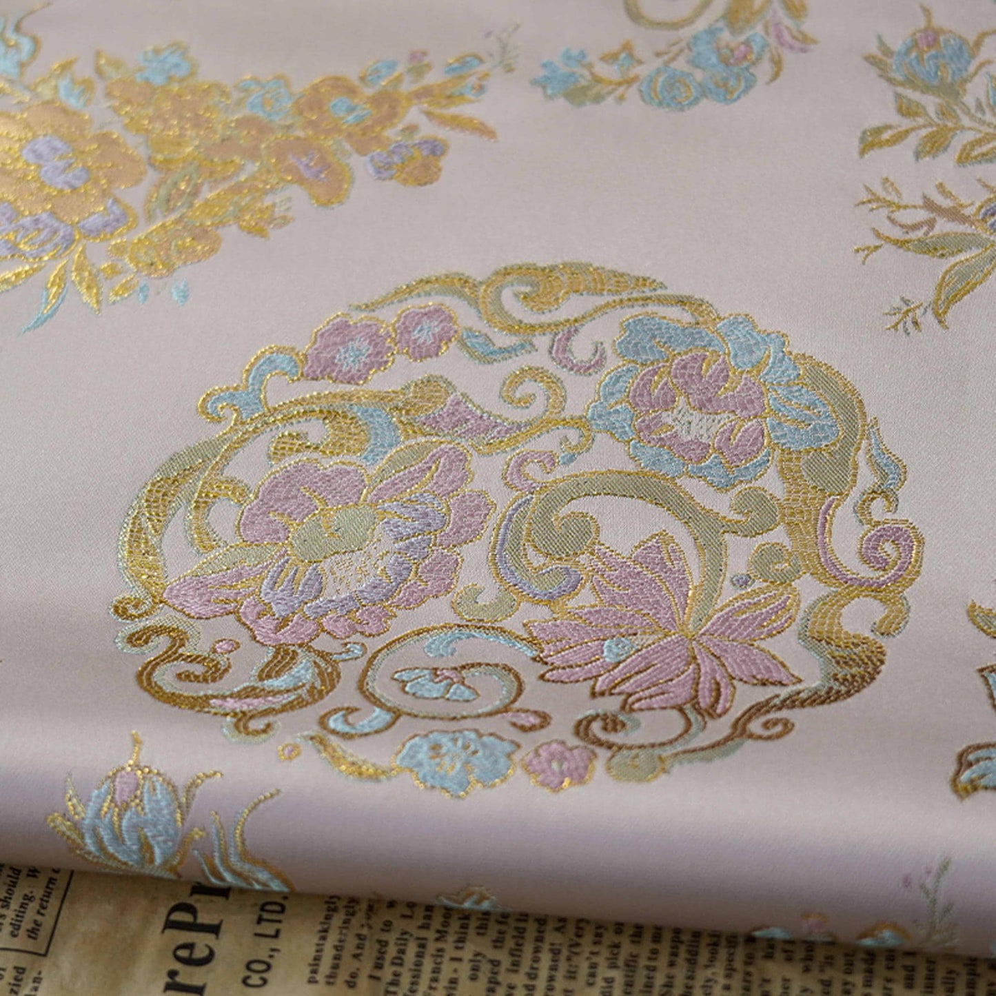 Gold Thread Brocade Fabric: 59"W Mongolian Tibetan Style