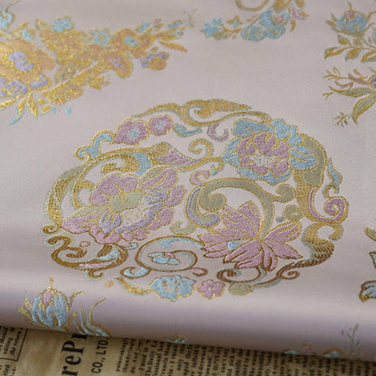 Gold Thread Brocade Fabric: 59"W Mongolian Tibetan Style