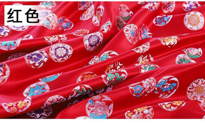 Floral Silk Brocade Fabric: 57"W Rayon Damask, Sewing Material