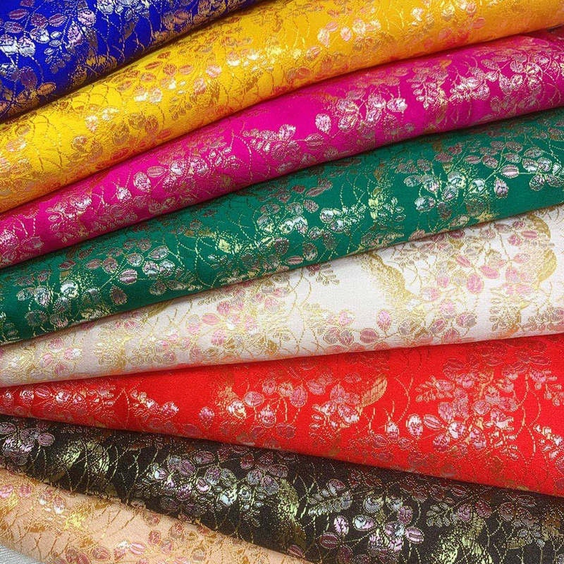Floral Jacquard Brocade Fabric: 29.5" Wide Silk Rayon Blend