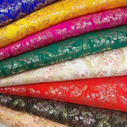 Floral Jacquard Brocade Fabric: 29.5" Wide Silk Rayon Blend