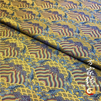 Wave Silk Brocade Fabric: Jacquard Damask, Upholstery & Costume (29.5"W)