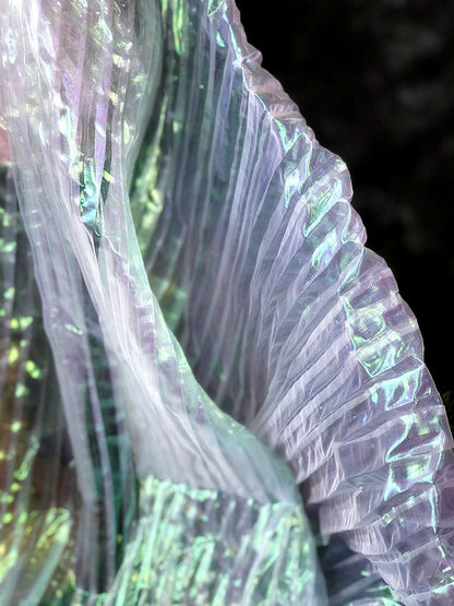 Mermaid Iridescent Organza Fabric: Reflective Water Texture, 57" Wide